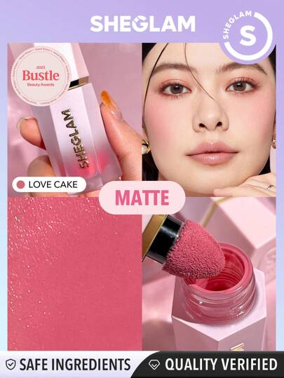 SHEGLAM Color Bloom リキッドチーク マットフィニッシュ - Love Cake ジェルクリーム状チーク ロングラスティング 色落ち防止 高発色 軽量