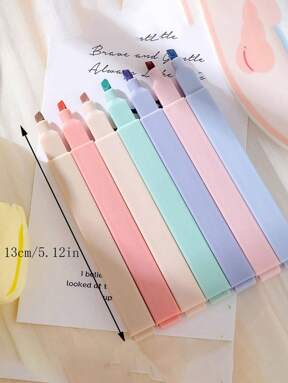 6 Pièces /set Surligneur À Pointe Souple Couleur Claire Kawaii Stylo Marqueur Pour Album Photo Diy Et Journal, Fournitures Scolaires Pour Étudiant, Surligneur Multicolore Fluorescent, Stylo Fluo Doux Pour Compte Rendu Journalier, Stylo Marqueur Clé De Première Main, Couleur Morandi