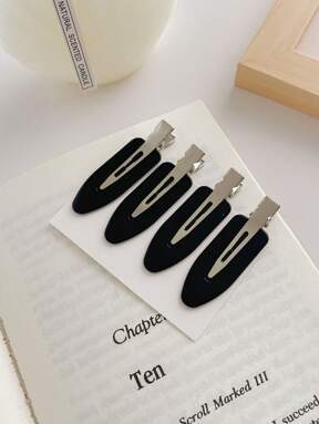 4pcs Black Leaf Shaped No Crease Hair Clips For Bangs, Makeup, Face Washing, Etc. Black Friday