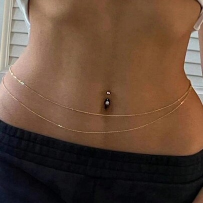 1PC Minimalist Beach Bikini Body Chain Bellybutton Chain Adjustable Charm Fashion Jewelry Women's Sexy Waist Chain