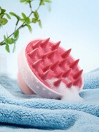 1 pièce Brosse de shampooing avec masseur de cuir chevelu en silicone, grattoir pour cuir chevelu, exfoliateur pour cuir chevelu, brosse de massage du cuir chevelu pour les soins capillaires - Accessoires de salle de bain, brosse de massage du cuir chevelu en silicone, brosse en silicone douce pour le nettoyage des cheveux, l\'exfoliation, le massage du cuir chevelu, pratique et confortable pour une utilisation à domicile, convient aux hommes et aux femmes, peut être utilisé pour les cheveux mouillés et secs, convient aussi pour le bain des animaux de compagnie, le salon de coiffure, le bain