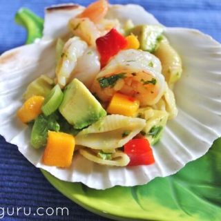 Mango Shrimp Avocado Pasta Salad