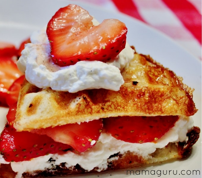 Strawberry Vanilla Waffles