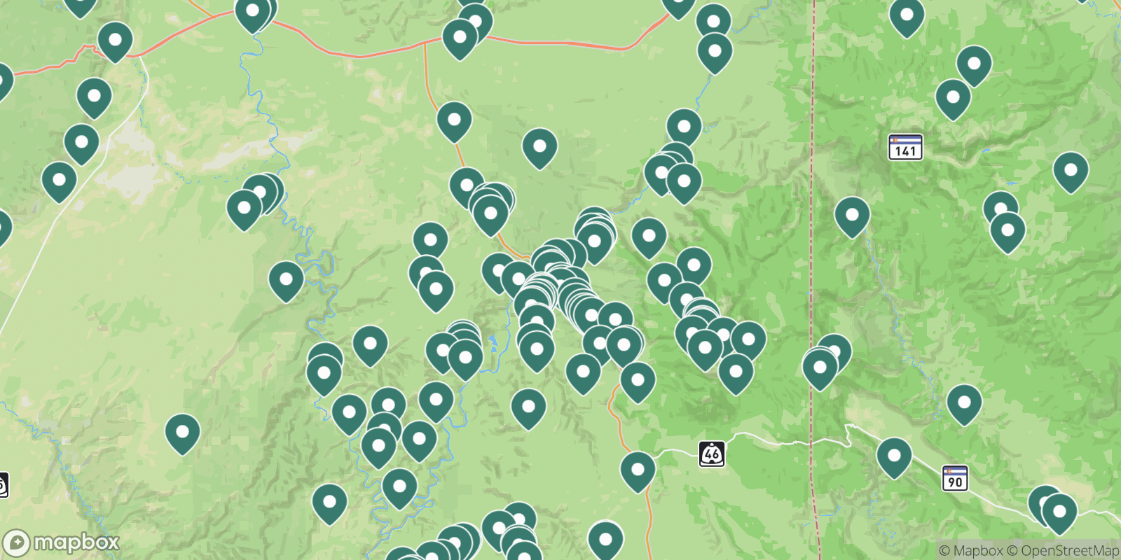 Map showing campgrounds near Moab, Utah