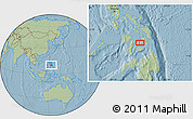 Savanna Style Location Map of Tuburan, hill shading