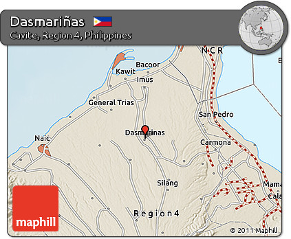 Shaded Relief 3D Map of Dasmariñas