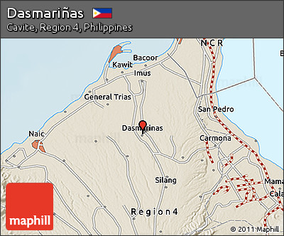 Shaded Relief 3D Map of Dasmariñas