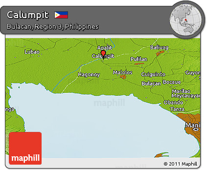 Physical Panoramic Map of Calumpit