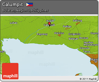 Physical Panoramic Map of Calumpit