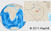 Shaded Relief Location Map of Kadoma