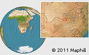 Satellite Location Map of the area around 26° 1' 26" S, 25° 34' 30" E