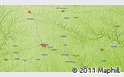 Physical 3D Map of the area around 36° 47' 25" N, 91° 43' 29" W