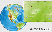 Physical Location Map of the area around 36° 47' 25" N, 91° 43' 29" W