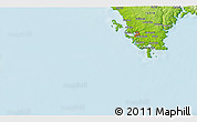 Physical 3D Map of the area around 44° 44' 51" N, 13° 40' 30" E