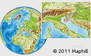 Physical Location Map of the area around 44° 44' 51" N, 13° 40' 30" E