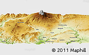 Physical Panoramic Map of the area around 46° 1' 3" N, 121° 28' 29" W