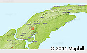 Physical 3D Map of the area around 47° 16' 15" N, 88° 19' 29" W