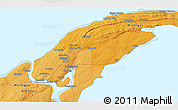 Political 3D Map of the area around 47° 16' 15" N, 88° 19' 29" W