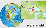 Physical Location Map of the area around 47° 16' 15" N, 88° 19' 29" W