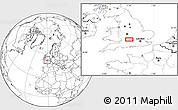 Blank Location Map of the area around 51° 43' 18" N, 1° 37' 30" W