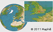 Satellite Location Map of the area around 51° 43' 18" N, 1° 37' 30" W