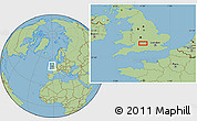 Savanna Style Location Map of the area around 51° 43' 18" N, 1° 37' 30" W