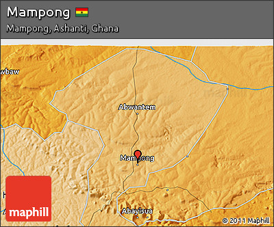 Political 3D Map of Mampong