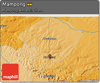 Political 3D Map of Mampong