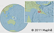 Savanna Style Location Map of Port Moresby, hill shading