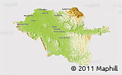 Physical 3D Map of North Midlands, cropped outside