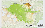 Physical 3D Map of North Midlands, lighten