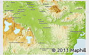 Physical 3D Map of North Midlands