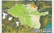 Physical 3D Map of North Midlands, satellite outside