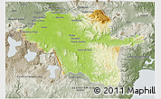 Physical 3D Map of North Midlands, semi-desaturated