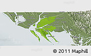 Physical Panoramic Map of Pauktaw, semi-desaturated