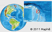 Physical Location Map of Guadeloupe, highlighted continent