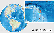 Physical Location Map of Guadeloupe, lighten, land only