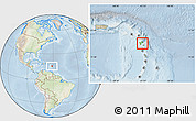 Physical Location Map of Guadeloupe, lighten