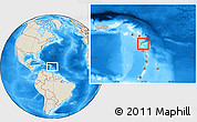 Physical Location Map of Guadeloupe, shaded relief outside