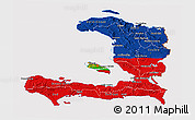 Flag 3D Map of Haiti