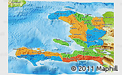 Political 3D Map of Haiti, physical outside