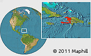 Satellite Location Map of Haiti