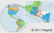 Political Location Map of San Pedro Sula, highlighted country