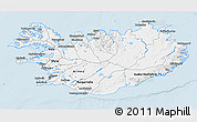 Gray 3D Map of Iceland