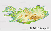 Physical 3D Map of Iceland, cropped outside