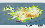 Physical 3D Map of Iceland, darken