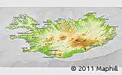 Physical 3D Map of Iceland, desaturated