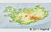 Physical 3D Map of Iceland, semi-desaturated