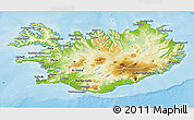 Physical 3D Map of Iceland, shaded relief outside