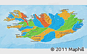 Political 3D Map of Iceland